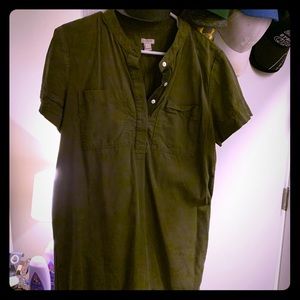 Army green tee dress.